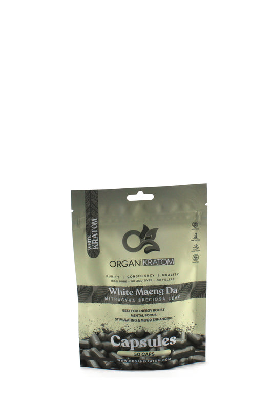 ORGANI KRATOM CAPSULE 50PK WHITE MAENG DA (1CT)