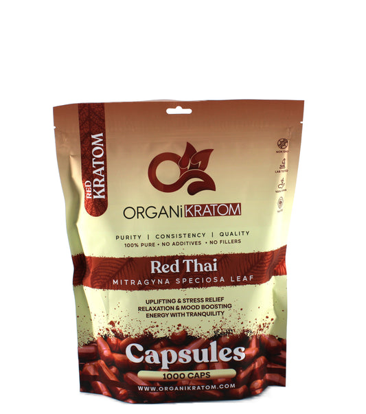 ORGANI KRATOM CAPSULE 1000PK RED THAI (1CT)