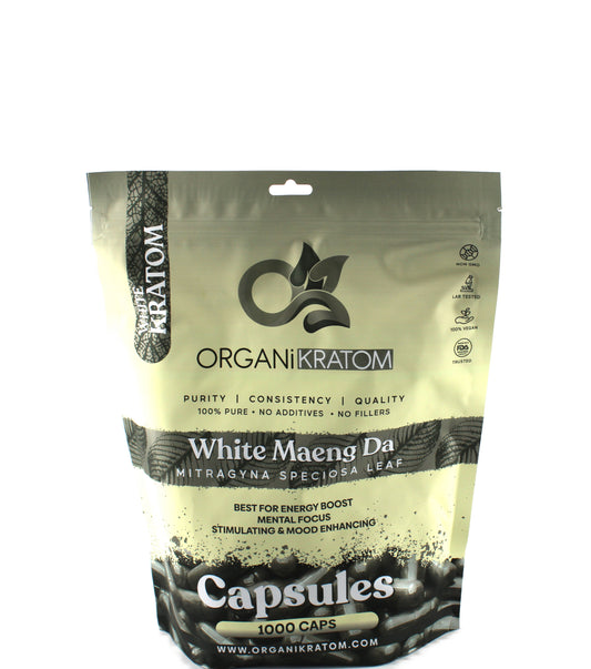 ORGANI KRATOM CAPSULE 1000PK WHITE MAENG DA (1CT)
