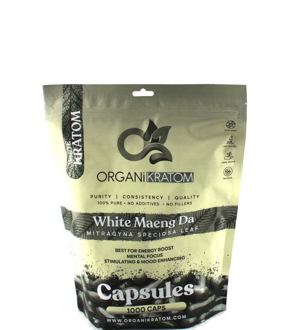 ORGANI KRATOM CAPSULE 1000PK WHITE MAENG DA (1CT)