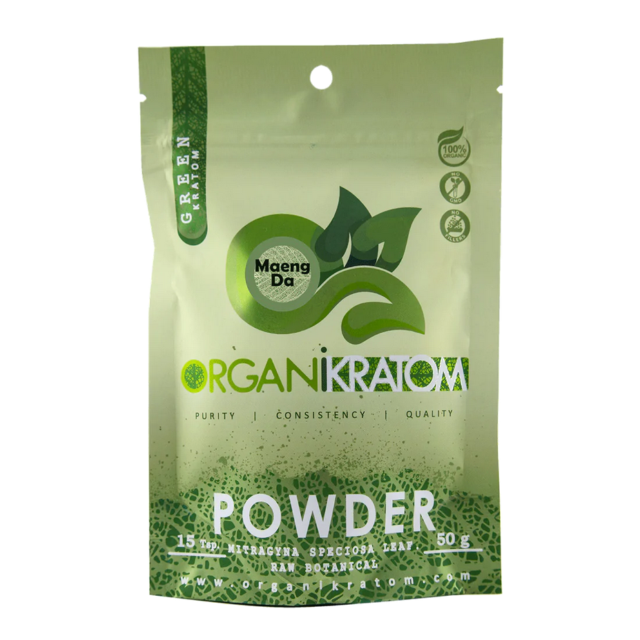 ORGANI KRATOM POWDER 50G GREEN MAENG DA (1CT)