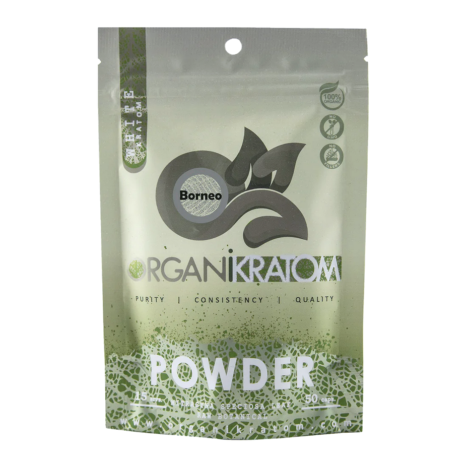 ORGANI KRATOM POWDER 50G WHITE BORNEO (1CT)