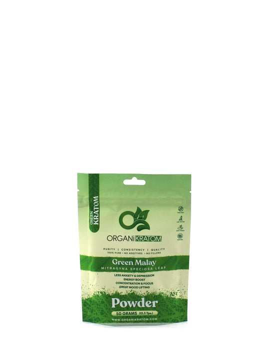 ORGANI KRATOM POWDER 50G GREEN MALAY (1CT)