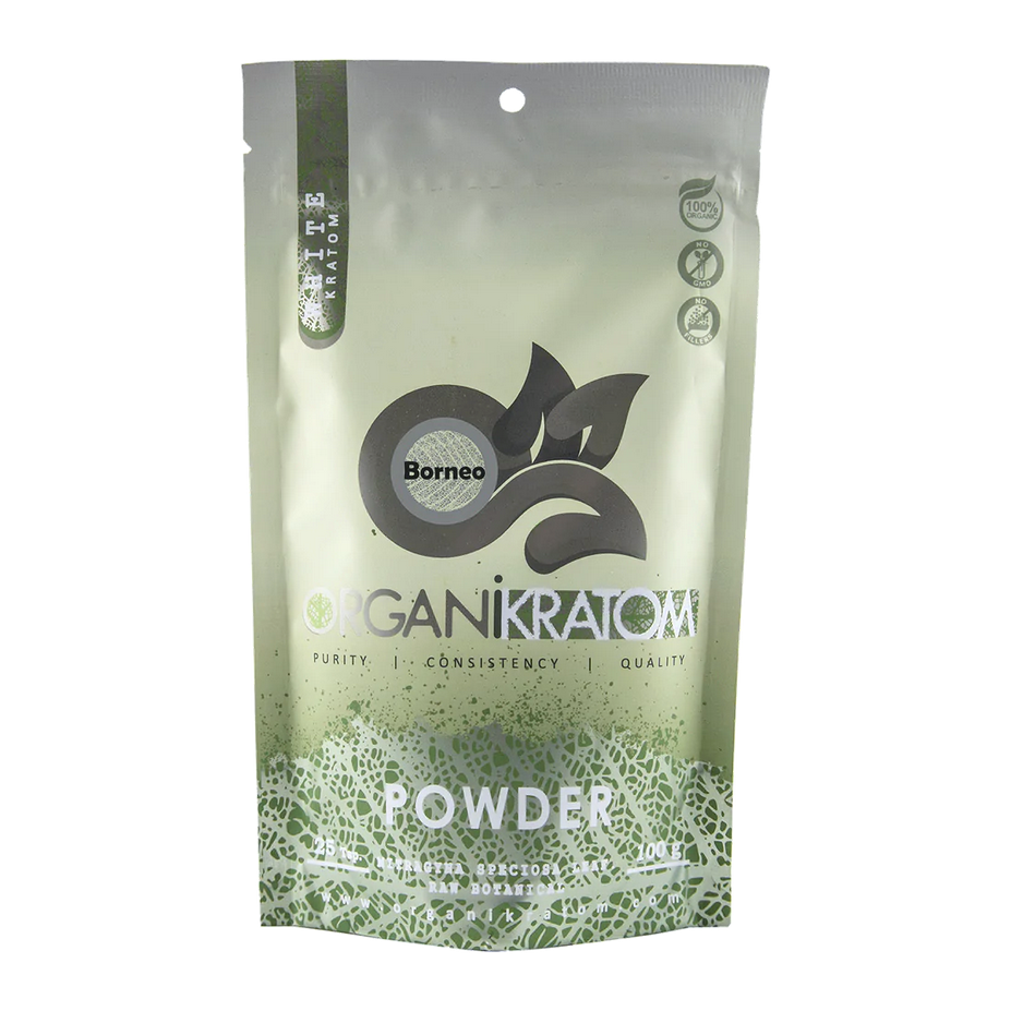 ORGANI KRATOM POWDER 100G WHITE BORNEO (1CT)