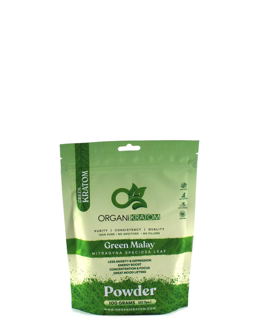 ORGANI KRATOM POWDER 100G GREEN MALAY (1CT)
