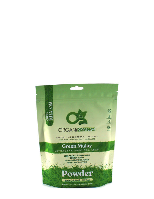 ORGANI KRATOM POWDER 100G GREEN MALAY (1CT)