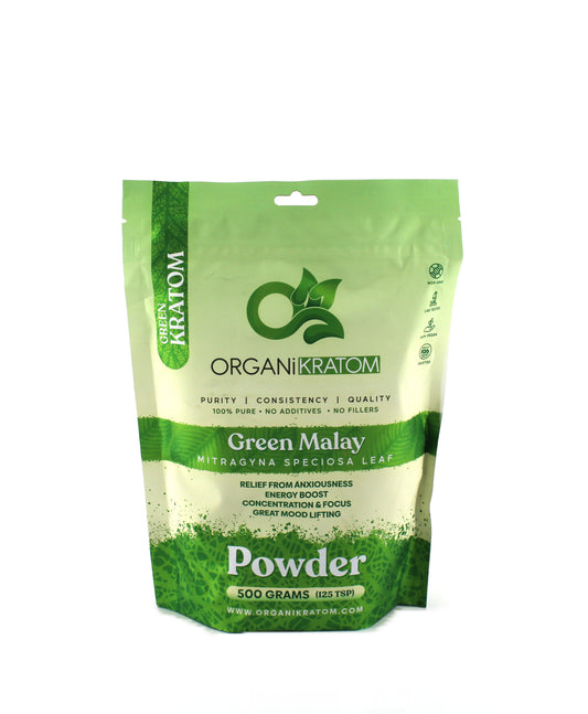 ORGANI KRATOM POWDER 500G GREEN MALAY (1CT)