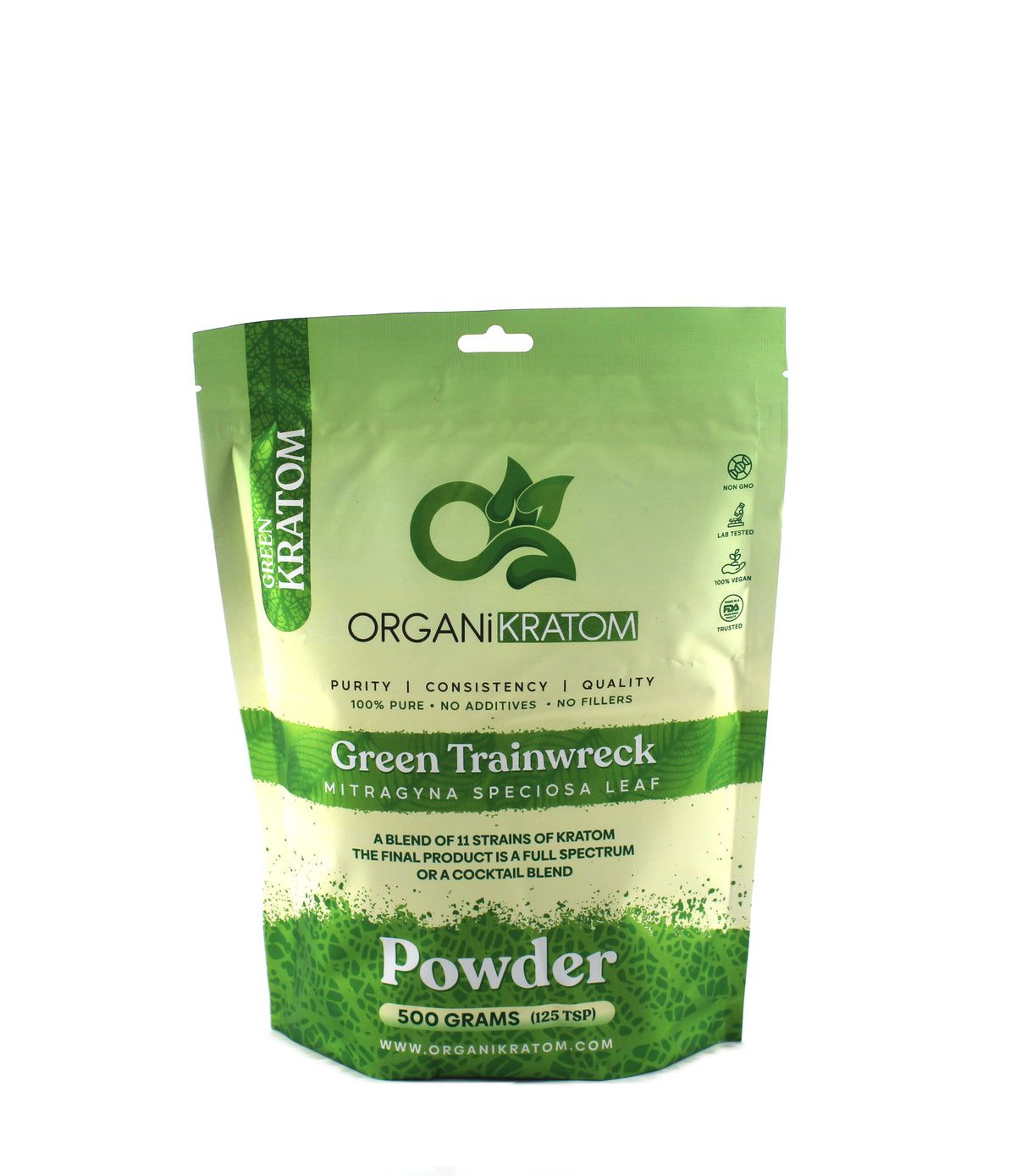 ORGANI KRATOM POWDER 500G GREEN TRAINWRECK (1CT)