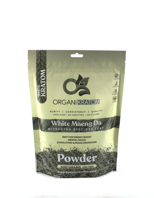 ORGANI KRATOM POWDER 500G WHITE MAENG DA (1CT)
