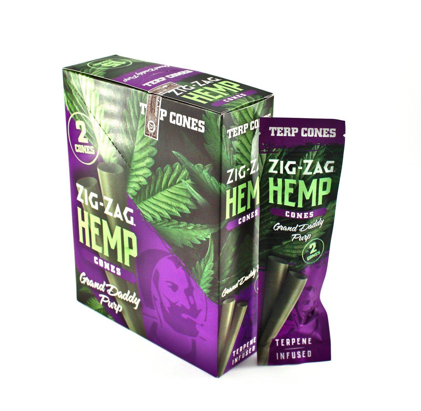 ZIGZAG HEMP CONES TERPENE INFUSED GRAND DADDY PURPLE 15PK (1CT)