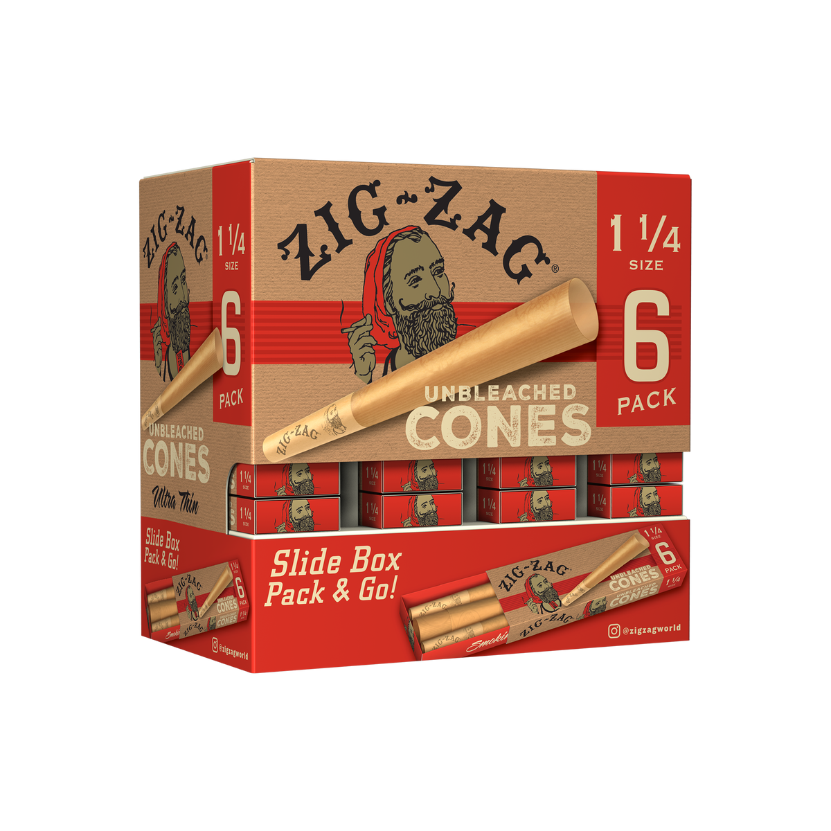 Zigzag Unbleached 1-1/4 Cones PROMO (36ct)