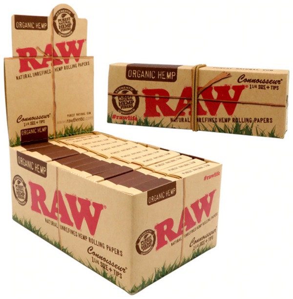 RAW 1-1/4 Organic Connoisseur w/Tips (24ct)