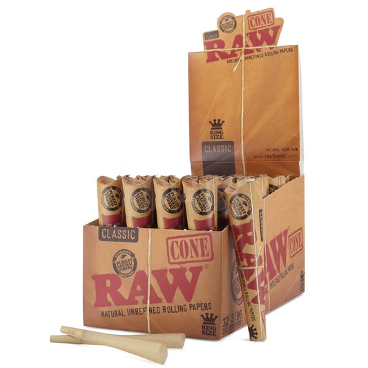 RAW CLASSIC UNREFINED PRE-ROLL CONE K/S 3PK (32CT)