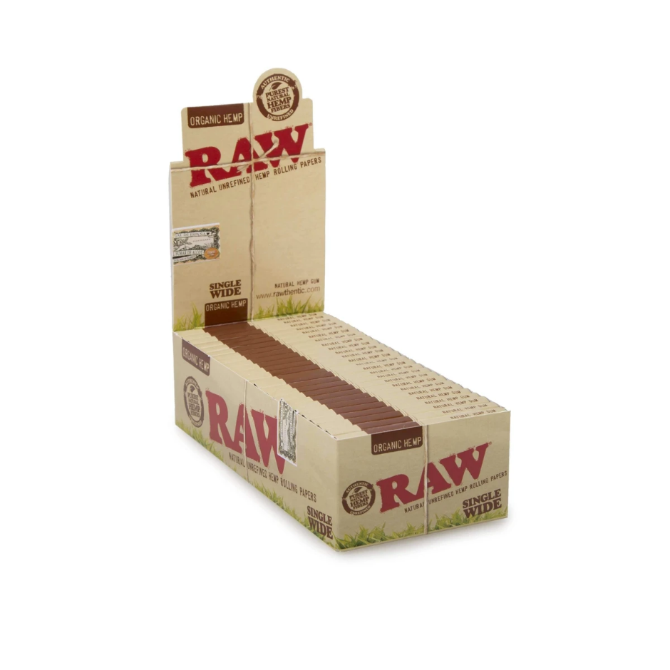 RAW Single Wide Organic Hemp Papers (25ct)