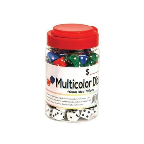 DOUBLE CROSS MULTI COLOR DICE (100CT)