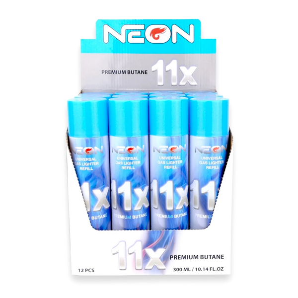 11X NEON 300 ML LIGHTER BUTANE (12CT)