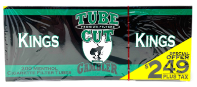 GAMBLER TUBECUT MENTHOL K/S TUBES $2.49 PROMO