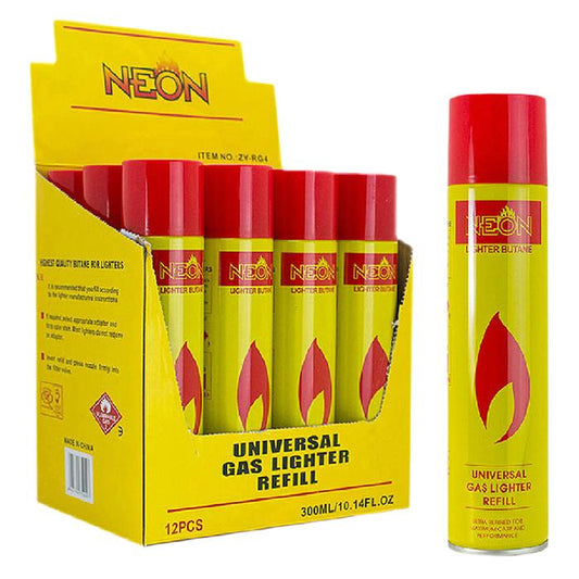 NEON 10.14 oz Lighter Gas Refill Butane Universal Fluid Fuel Ultra Refined  3 Pack Yellow