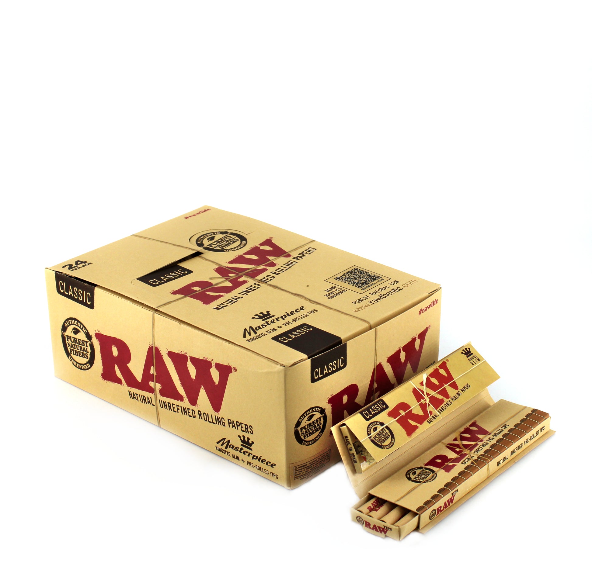 Raw Masterpiece Classic Ks Wprerolled Tips 24pk 1ct Warehouse Fever 8009