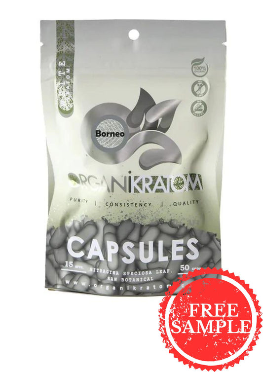 ORGANI KRATOM CAPSULES 50PK WHITE BORNEO (1CT)