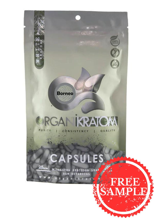 ORGANI KRATOM CAPSULES 100PK WHITE BORNEO (1CT)