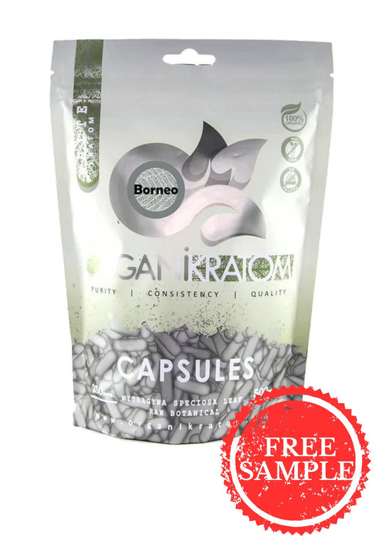ORGANI KRATOM CAPSULES 500PK WHITE BORNEO (1CT)