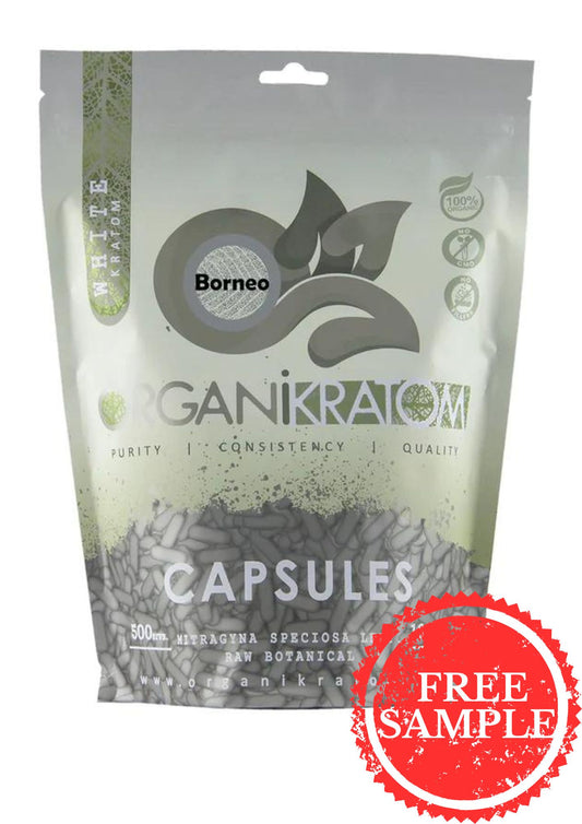 ORGANI KRATOM CAPSULES 1000PK WHITE BORNEO (1CT)